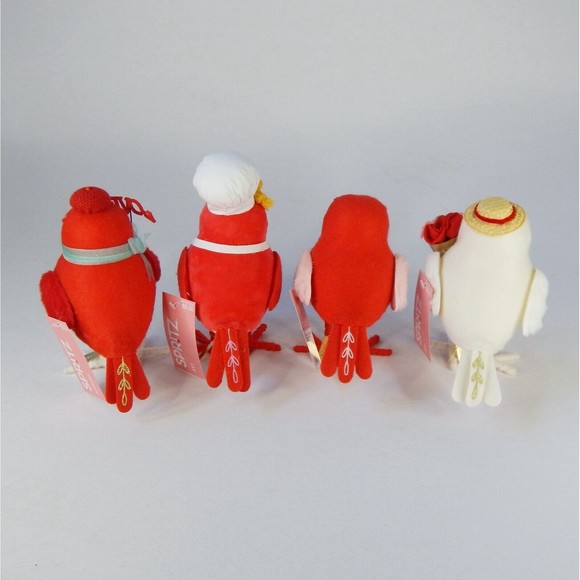2023 Set of 4 Target Spritz Featherly Friends Valentine's Day Felt Birds Jet Avi - Picture 2 of 10